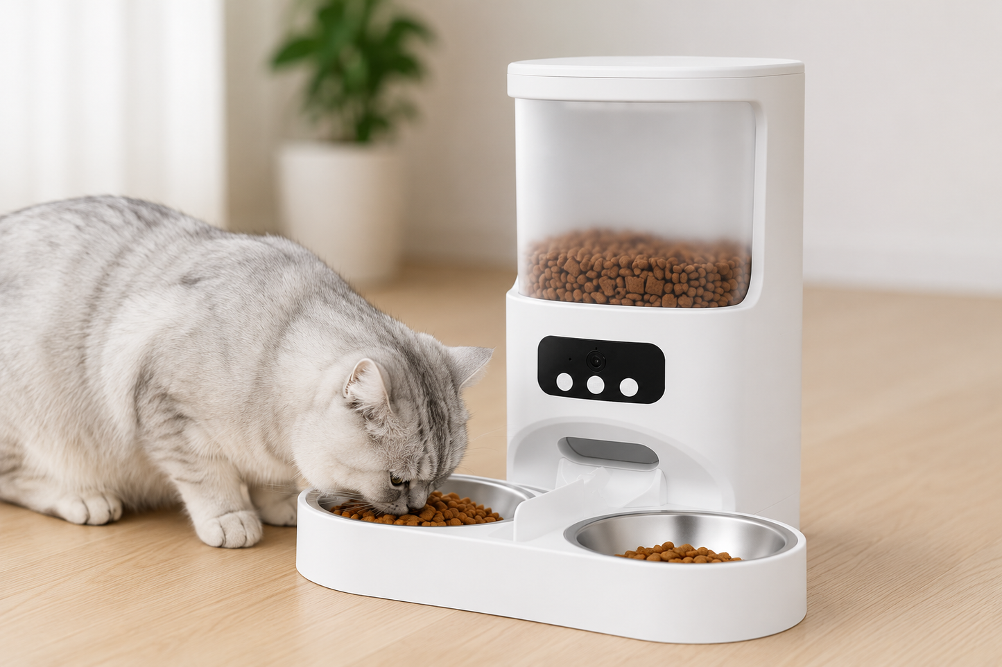 Nuzzle Cam Feeder — WiFi Auto Pet Feeder with 1080P Camera & Two-Way Audio